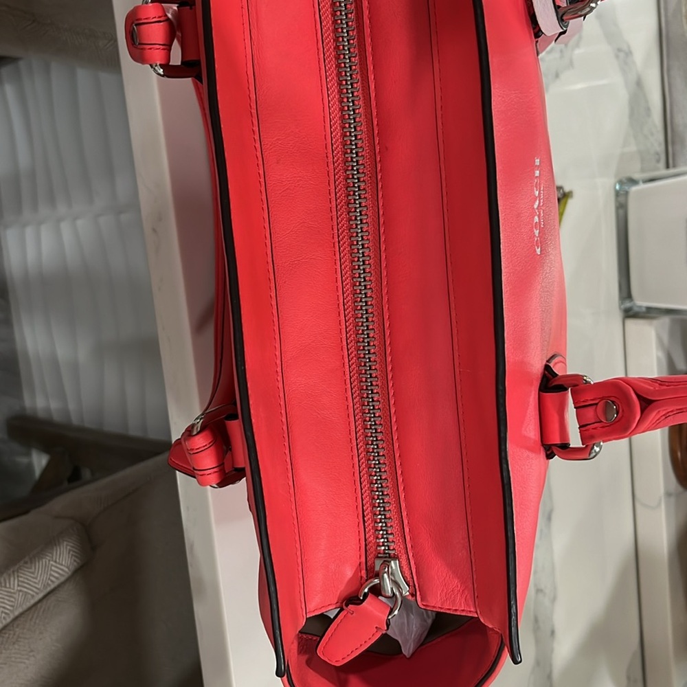 Coach Pink Perforated Tote Bag - Picture 6 of 7